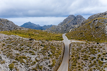 Nature, Grass, Sky, Mountains, Rocks, Road HD wallpaper