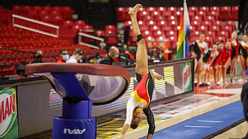 Vault gymnastics, Maryland gymnastics, Big Ten opener, Rutgers HD wallpaper