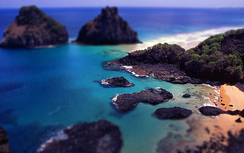 Nature, Rocks, Shore, Bank, Bay, Blue Water, Effect, Decrease, Diminution HD wallpaper