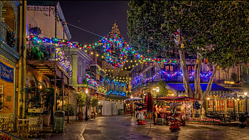 Disneyland Park, Christmas Lights HD wallpaper