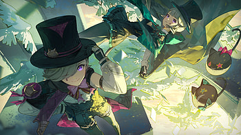 Lynette & Lyney Genshin Impact Magic Duo, Lynette (Genshin Impact), Lyney (Genshin Impact), video game, Genshin Impact HD wallpaper