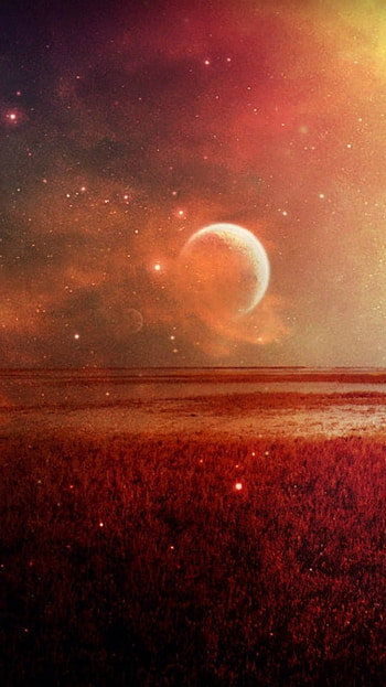 Moon, Red Nature HD phone wallpaper