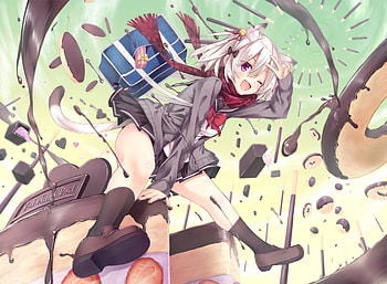 Chocoloate, splashes, anime girl, happy HD wallpaper