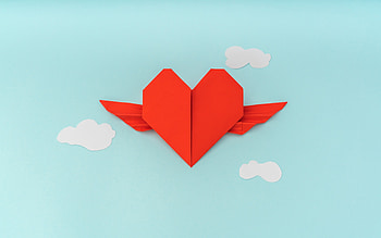 Origami, Heart With Wings HD wallpaper