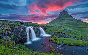 Kirkjufellsfoss, Waterfalls HD wallpaper