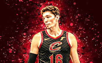 Cedi Osman, , Cleveland Cavaliers, NBA, basketball, Cavs, purple neon lights, Cedi Osman Cleveland Cavaliers, Cedi Osman HD wallpaper