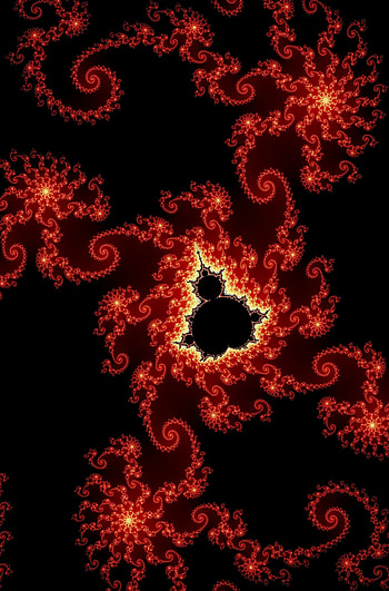 Fractal, pattern, red, artwork HD phone wallpaper