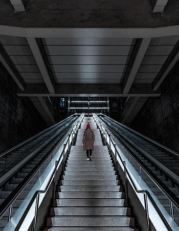 Miscellanea, Miscellaneous, Girl, Stairs, Ladder, Loneliness, Subway, Metro HD phone wallpaper