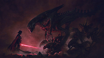 Vader Vs Space Cockroahes, darth-vader, superheroes, artwork, artstation HD wallpaper