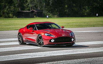 Aston Martin V8 Zagato, front view, exterior, red sports coupe, red Zagato, British sports cars, Aston Martin HD wallpaper