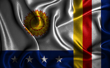 Vargas flag, , silk wavy flags, Venezuelan states, Day of Vargas, fabric flags, Flag of Vargas, 3D art, Vargas, South America, States of Venezuela, Vargas 3D flag, Venezuela HD wallpaper