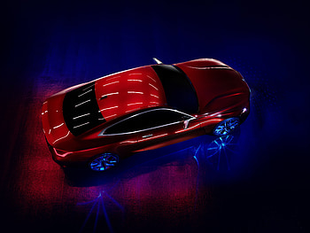 Top-view, Blood-red BMW Concept 4 HD wallpaper