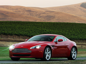 Mountains, Aston Martin, Cars, Front View, Style, 2008, V8, Vantage HD wallpaper