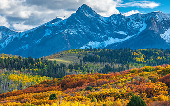 Autumn mountains, Panorama, USA, Mountains, Autumn HD wallpaper