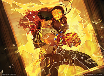 Jolene, mtg, fantasy, yellow, caroline gariba, redhead, girl HD wallpaper