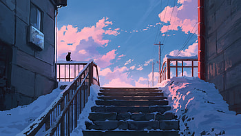 Cat Snow, cat, snow, artist, artwork, art, digital-art, clouds, ai, deviantart HD wallpaper