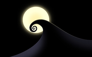 General minimalism black background hills Sun The Nightmare Before Christmas HD wallpaper