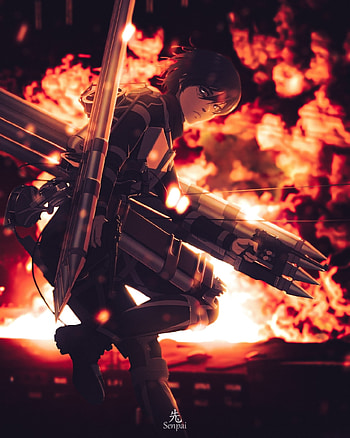 Mikasa Ackerman, eren, shingekinokyojin, levi, attackontitan HD phone wallpaper