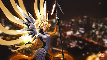 Mercy Overwatch HD wallpaper