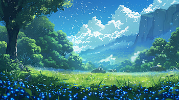Meadow, meadow, pixel art, AI Art HD wallpaper