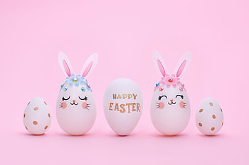 :), easter, pink, egg, bunny, cute, card HD wallpaper