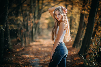 Blonde Model Blue Jeans , girls, model, blonde HD wallpaper