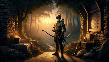 Mystical Robin Hood Forest Scene, Robin Hood, archer, forest, fantasy, adventure, fantasy adventure HD wallpaper