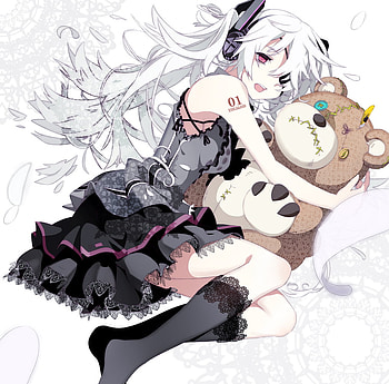 Lolita Miku, vocaloid, lolita fashion, hatsune miku, bear HD wallpaper