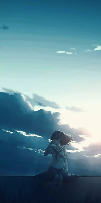 Aesthetic lonely girl, cloud, sky HD phone wallpaper