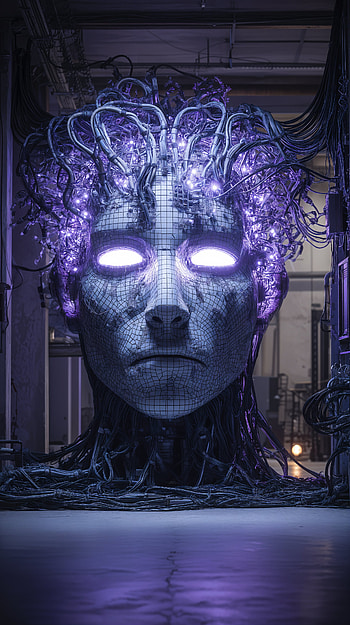 Futuristic AI Sci-Fi with Glowing Neural Network, Sci Fi, artificial intelligence, cyborg, futuristic HD phone wallpaper