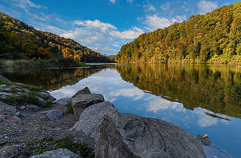 Switzerland River Stones , river, autumn, stones, nature, reflection HD wallpaper