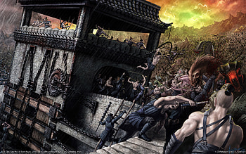 Crab Clan:Kaiu Wall, archer, knight, fight, kingdom, war, digital, adventure, fantasy, cg, attack, steve argyle, samurai, game, , warriors HD wallpaper