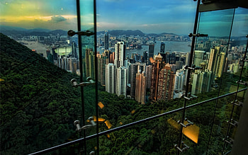 Cities, Skyscrapers, Evening, Hong Kong, Hong Kong S.a.r, View From The Window HD wallpaper