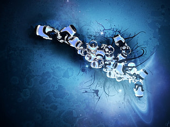 abstract brush!, blue, black, brush, balls, dark, nice, simple, marbles, 3d, abstract, cool HD wallpaper