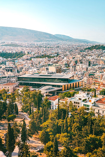 Cities, Trees, Mountains, City, Roof, Roofs HD phone wallpaper