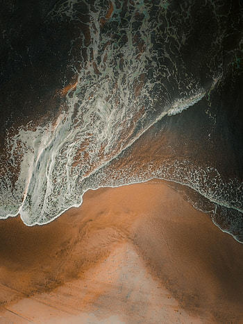 Nature, Beach, Sand, View From Above, Wave HD phone wallpaper