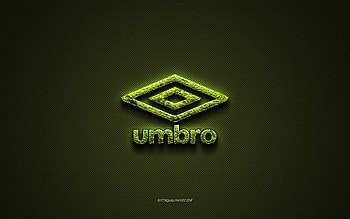 Umbro logo, green creative logo, floral art logo, Umbro emblem, green carbon fiber texture, Umbro, creative art HD wallpaper