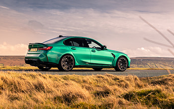 BMW M3, 2021, rear view, exterior, M3 Competition, M3 tuning, green M3, German cars, BMW HD wallpaper