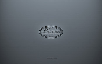 Pagani logo, gray creative background, Pagani emblem, gray paper texture, Pagani, gray background, Pagani 3d logo HD wallpaper