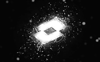 Lotto white logo, , white neon lights, creative, black abstract background, Lotto logo, brands, Lotto HD wallpaper