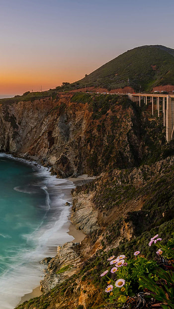 Bixby Bridge's grandeur, Big Sur's glory, -worthy view, Boston Marathon tribute HD phone wallpaper