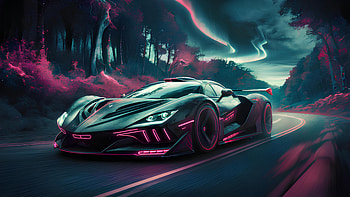 Sleek sports car speeding on forest road, Sports, car, luxury, forest HD wallpaper