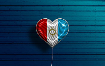I Love Cordoba, , realistic balloons, blue wooden background, Day of Cordoba, Argentine provinces, flag of Cordoba, Argentina, balloon with flag, Provinces of Argentina, Cordoba flag, Cordoba HD wallpaper