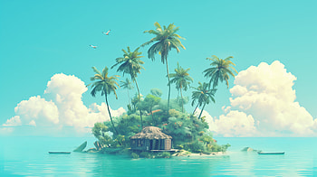 Serene Tropical Island Oasis, tropical island, island, palm tree, tropical, ocean HD wallpaper