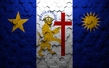 Flag of Recife, honeycomb art, Recife hexagons flag, Recife 3d hexagons art, Recife flag HD wallpaper