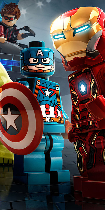 Captain America, Iron Man, lego, video game HD phone wallpaper