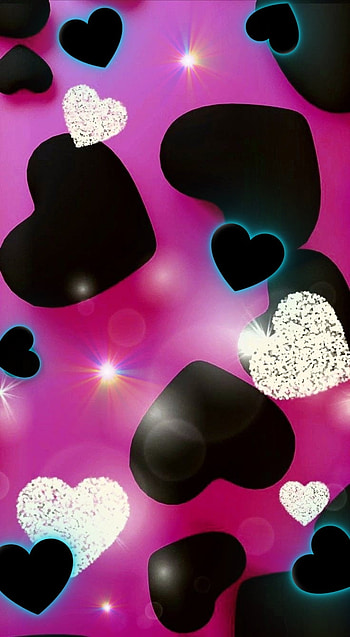 Black Heart, hearts, silver HD phone wallpaper