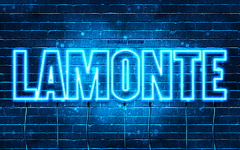 Happy Birtay Lamonte, , blue neon lights, Lamonte name, creative, Lamonte Happy Birtay, Lamonte Birtay, popular french male names, with Lamonte name, Lamonte HD wallpaper