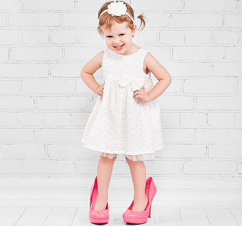 Little lady, white, shoes, girl, dress, copil, little, summer, pink, child HD wallpaper