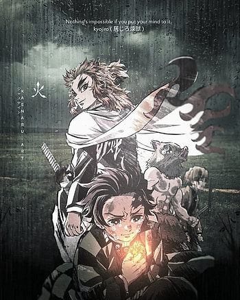 Rengoku, art, cartoon HD phone wallpaper